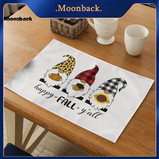 &lt;moonback&gt; แผ่นรองจาน ทรงสี่เหลี่ยมผืนผ้า ทนความร้อน สําหรับตกแต่งบาร์ ห้องรับประทานอาหาร เทศกาล วันหยุด ตกแต่ง