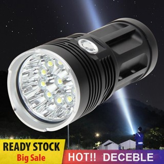 [Deceble.th] ไฟฉาย 4800LM 3 โหมด 12LED IPX5 กันน้ํา ใช้แบตเตอรี่