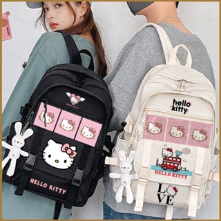 Good Hello Kitty กระเป๋าเป้สะพายหลัง กระเป๋านักเรียน ลายการ์ตูนแมวน่ารัก ความจุขนาดใหญ่