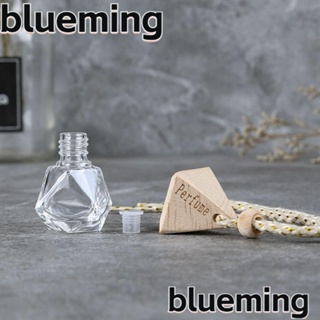 Blueming2 ขวดน้ําหอมอโรมาเธอราพี แก้วใส และขวดน้ําหอมไม้ แบบสร้างสรรค์ สําหรับรถยนต์ 3 ชิ้น