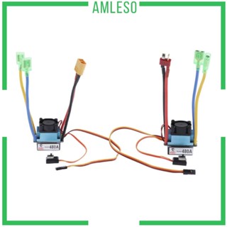 [Amleso] ตัวควบคุมความเร็ว 480A 2-4S ESC สําหรับมอเตอร์เรือ 540 550 775 ปลั๊ก T