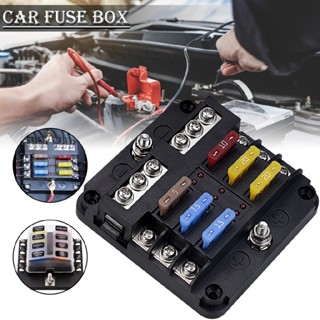 6 Way Blade Fuse Box Block Fuse Holder Auto Marine Bus Bar Car Kit 12V 32V