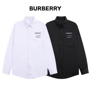 B8u8r-เสื้อเชิ้ตแฟชั่น แบรนด์ตัวอักษร ใส่สบาย นิ่ม กระดุมปรับแต่ง ใส่ได้หลากหลาย ดูดี ตัวบน ทุกเพศ styleJKSRTER