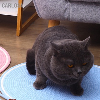 CARLOSA ด้ายฝ้ายเสื่อแมวทอมือการ์ตูนน่ารักสบาย Scratch PROOF Cat Scratcher Pad พร้อมลูกบอลสำหรับแมวลูกแมว