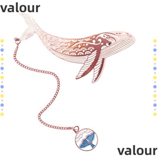 Valour ชุดกล่องที่คั่นหนังสือ ที่คั่นหนังสือ ทองเหลือง โลหะ รูปปลาวาฬ สําหรับตกแต่งบ้าน