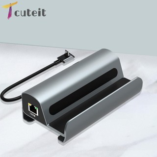 Tcuteit ฐานฮับเกมคอนโซล 6 in 1 4K RJ45 PD60W USB3.0 HDMI