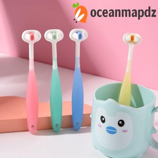 Oceanmapdz แปรงสีฟัน 3D สามด้าน ทําความสะอาดช่องปาก แบบพกพา 360 องศา สีแคนดี้ สําหรับเด็กผู้ชาย ผู้หญิง