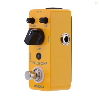 MOOER Yellow Comp Micro Mini Optical Compressor Effect Pedal for Electric Guitar True Bypass - Improve Your Guitar Sound with this Compressor Pedal