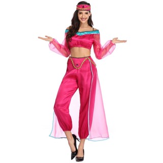 [0709]SZMRP- M-XL New Princess Jasmine Cos Womens Clothing Play Aladdin God Lighting Fancy dress Costume  Stage play  Costumes  Halloween  Drama  Role-playing   B92I