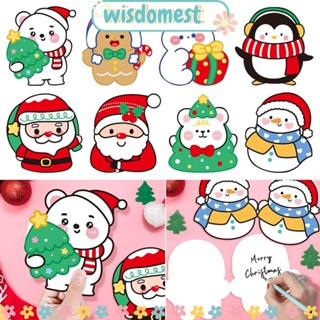 Wisdomest การ์ดอวยพร ลายการ์ตูน Merry Christmas น่ารัก สร้างสรรค์ 5 ชิ้น