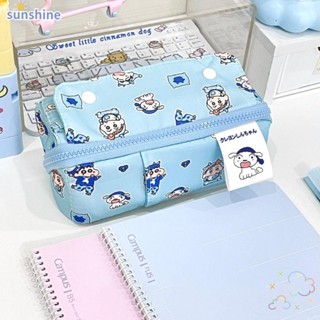 Ssunshine กระเป๋าดินสอ ลายการ์ตูนชินจัง Pochacco Cinnamoroll จุของได้เยอะ สําหรับนักเรียน