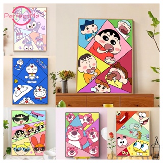 【PM】ชุดงานปักครอสติชเม็ดบีด ทรงเพชร อะคริลิค ทรงกลม ลาย Powerpuff Girls 5D ขนาด 30x40 ซม. สําหรับตกแต่งบ้าน