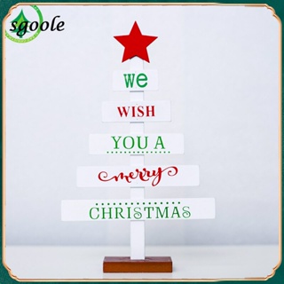 1/2/3/5 1 ชิ้น มินิ ไม้ ตัวอักษร สร้างสรรค์ ต้นคริสต์มาส เดสก์ท็อป เครื่องประดับตกแต่งคริสต์มาส ปาร์ตี้