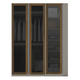 [กทม. 3-5 วัน ส่ง] Koncept furniture ตู้เสื้อผ้าบานเปิด รุ่น Blox สีไม้เข้ม (170x59x210 ซม.)