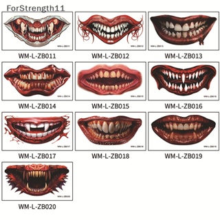 Fo สติกเกอร์รอยสักชั่วคราว ลาย Happy Halloween Scar Lips Smile Flash กันน้ํา สําหรับผู้ชาย ผู้หญิง TH