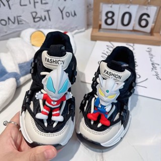 Shopkeepers selection# boys black sneakers 2023 autumn new shoes childrens primary school students dad shoes mens spring and autumn lightweight mens shoes 9.12N