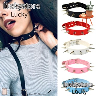 Lucky สร้อยคอหนัง จี้อัลลอย ปรับได้ สไตล์พังก์ ฮาราจูกุ สําหรับผู้หญิง