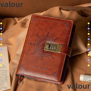 Valour สมุดโน้ตไดอารี่ ปกหนังแข็ง สีน้ําตาล สไตล์วินเทจ สําหรับผู้หญิง