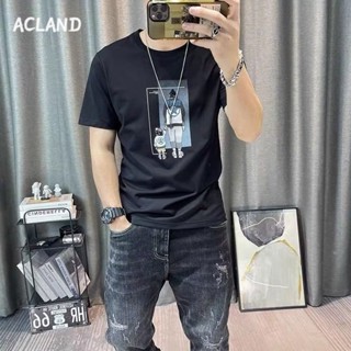 Acland เสื้อยืดผู้ชาย ผู้ชายเสื้อเชิ้ต เสื้อยืด ผ้านุ่ม ใส่สบาย ไม่หด ไม่ต้องรีด MTX2390KCE 37Z230915