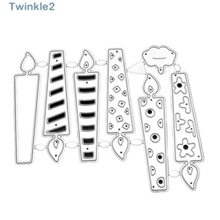 Twinkle แม่พิมพ์โลหะ รูปเทียน สีเงิน สําหรับตัดเทียนวันเกิด DIY 7 ชิ้น ต่อชุด