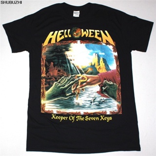 เสื้อยืด ลาย Helloween Keeper Of The Seven Keys Part Ii Heavy Metal Kiske สีดํา Sbz4253