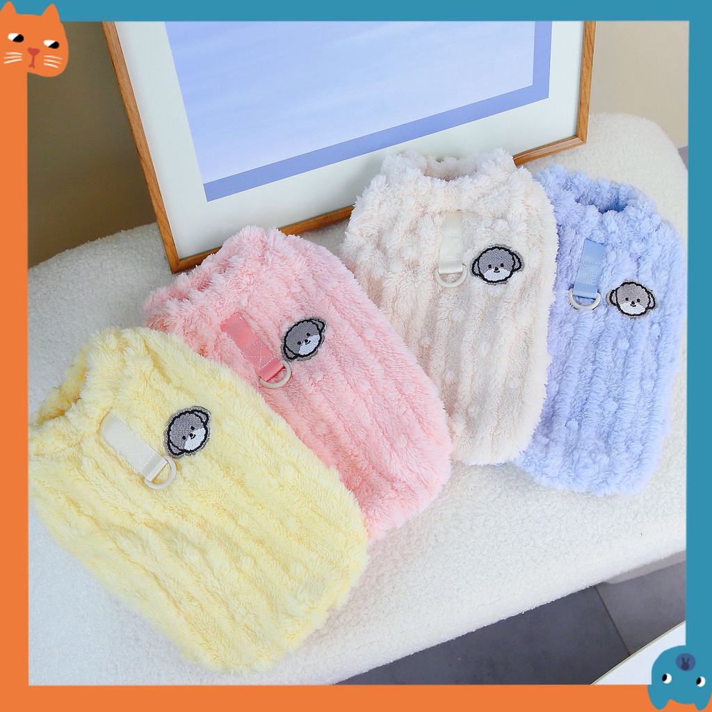 ใหม่ เสื้อผ้าสัตว์เลี้ยง เสื้อผ้าสุนัข แมว ผ้าฟลีซ สองขา แฟชั่นฤดูใบไม้ร่วง และฤดูหนาว 2023