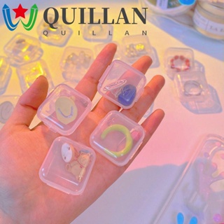 Quillan กล่องเก็บเครื่องประดับ ต่างหู สร้อยคอ แหวน ทรงสี่เหลี่ยม ขนาดเล็ก สําหรับผู้หญิง