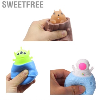 Sweetfree Squeeze Squirrel Toys Decompression Evil Cup Sensory Fidget Toy Pen Tree Stumps Stress Relief Gift for Kids Adult