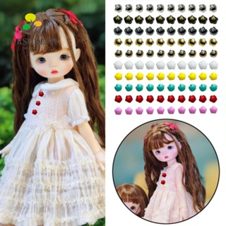 Tarsureth หัวเข็มขัดตุ๊กตา ขนาดเล็ก 4 มม. 10 สี 50 ชิ้น
