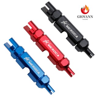 Giovanni เครื่องมือประแจวาล์ว 3 in 1 แบบพกพา สําหรับซ่อมแซมยางล้อรถจักรยาน CNC