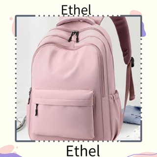 Ethel1 กระเป๋าเป้สะพายหลัง กระเป๋าเดินทาง อเนกประสงค์ น้ําหนักเบา สีพื้น แฟชั่นสําหรับผู้หญิง