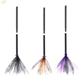 【VARSTR】Broom 13x38cm 1pc Black Pumpkin Purple High Quality Plastic Witch Broom