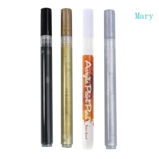 ปากกาเรซิ่น อีพ็อกซี่ ลายกราฟฟิติ Mary สีทอง สีเงิน สีดํา สีขาว สําหรับตกแต่งเล็บ