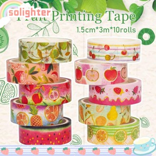 Solighter เทปสติกเกอร์ สําหรับตกแต่งสมุดภาพ DIY 10 ม้วน