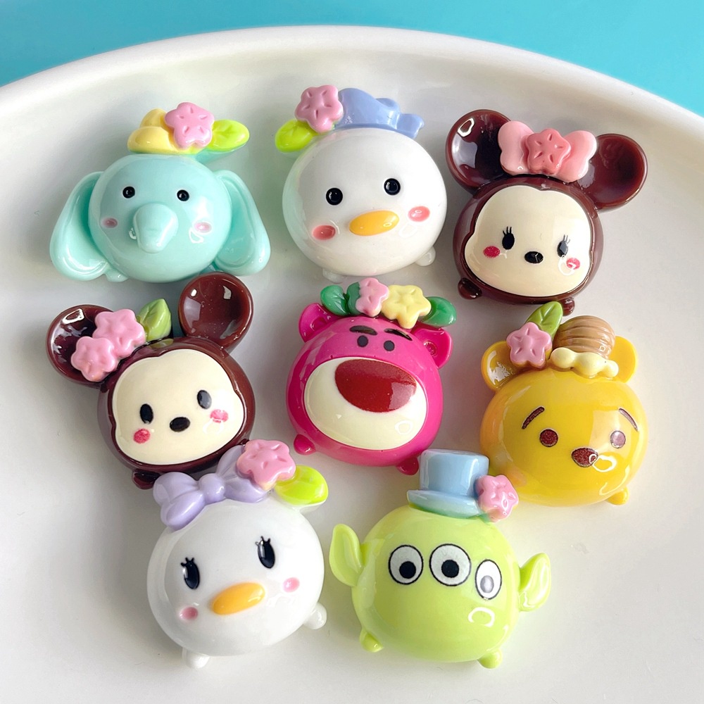 10ชิ้นดอกไม้น่ารักการ์ตูนเป็ดหมีหมีพูห์เรซิ่นเสน่ห์045 (2-130)