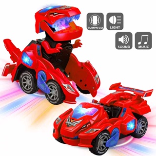 Transforming Dinosaur LED Car with Light and Music Kids Toys Birthday Gifts