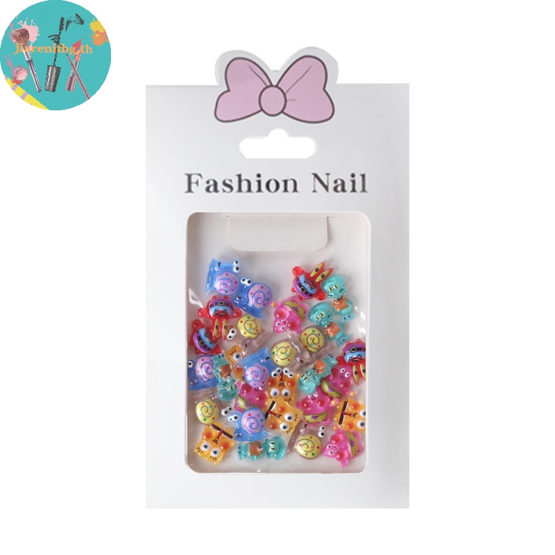 Renbg เล็บปลอม ลายการ์ตูนสพันจ์บ็อบ ปลาดาว 3D สีชมพู สําหรับตกแต่งเล็บ DIY 30 ชิ้น ต่อชุด