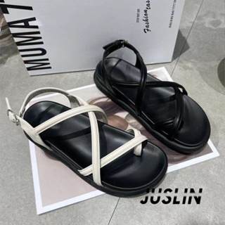 JUSLIN   รองเท้าแตะผู้หญิง ส้นแบน ใส่สบาย สไตล์เกาหลี รองเท้าแฟชั่น 2023 ใหม่  Chic Trendy คุณภาพสูง Comfortable B98G1RW 37Z230910