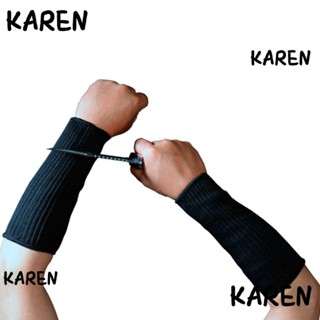 Karen ถุงมือป้องกันแขน ป้องกันการเจาะ 5 สาย สีดํา 1 คู่