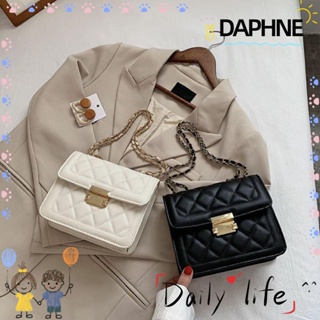 Daphne กระเป๋าสะพายไหล่ กระเป๋าถือ หนัง Pu แต่งสายโซ่คล้อง สําหรับสตรี