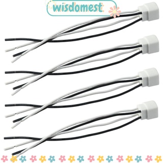 Wisdomest ที่วางโคมไฟเซรามิค 4-Pin G10Q เรืองแสง FC8T9/DL 4 ชิ้น