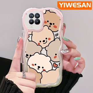 เคสโทรศัพท์มือถือแบบนิ่ม ใส กันกระแทก ลายการ์ตูนหมี สีครีม สําหรับ Realme 8 5G 8s 5G Q3i V13 5G Narzo 30 Q3