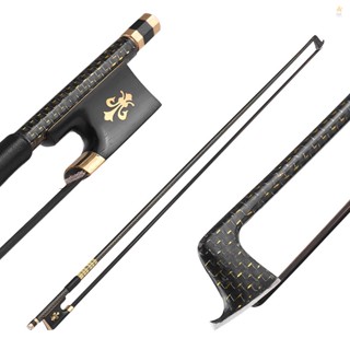 Golden Braided Carbon Fiber Violin Bow AAA Mongolia Black Horsehair