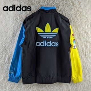 Adidas ของแท้ 100% เสื้อแจ็กเก็ตกีฬา คอตั้ง แห้งเร็ว กันลม สีตัดกัน สไตล์คลาสสิก สําหรับผู้ชาย GL5136