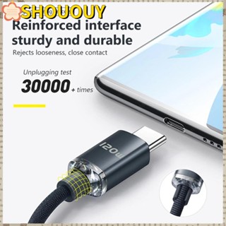 Shououy สายชาร์จโทรศัพท์มือถือ ทองแดง Type C 6A 120W ชาร์จเร็ว