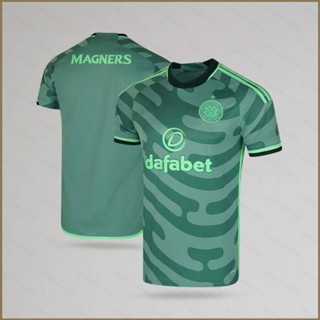 Qy 2023-24 เสื้อยืดแขนสั้น พิมพ์ลายฟุตบอล Celtic Third Away พลัสไซซ์