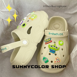 SUNNYCOLOR  รองเท้าแตะหญิง รองเท้าหัวโต แฟชั่น ธรรมดา ใส่สบายๆ 2023ใหม่ FBT23904SR 36Z230909