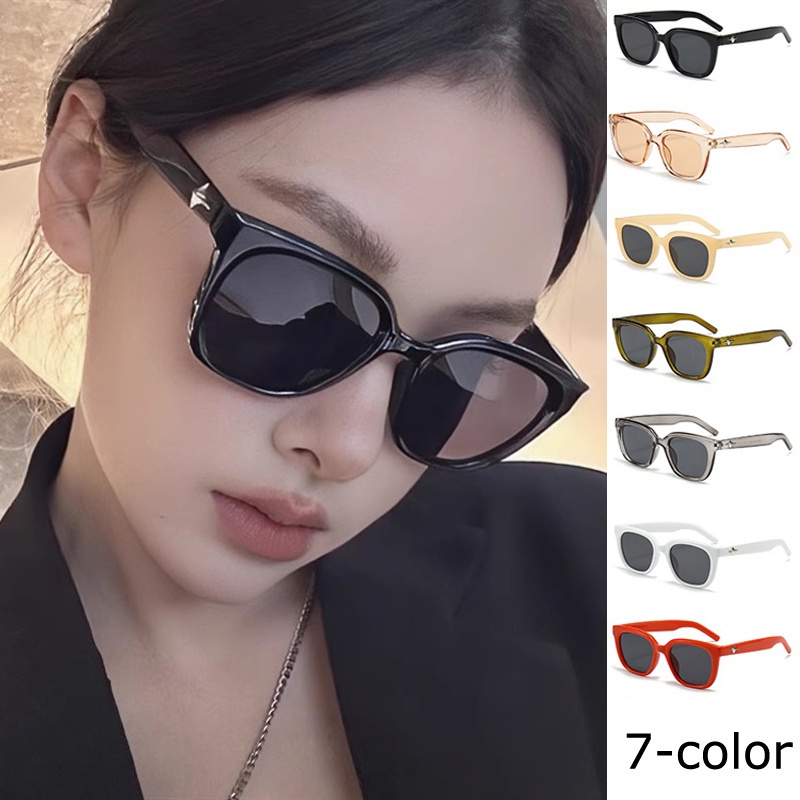 แว่นตากันแดด UV400 กรอบสี่เหลี่ยม สีขาว คุณภาพสูง สไตล์เกาหลี เรโทร สําหรับผู้หญิง และผู้ชาย