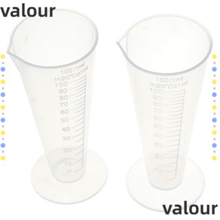 Valour ถ้วยตวงพลาสติก ทรงกลม หนา 100 มล. ทนกรด และด่าง สําหรับห้องทดลอง 3 ชิ้น