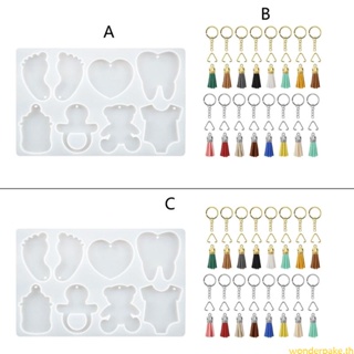 Wonder แม่พิมพ์ซิลิโคนเรซิ่น อีพ็อกซี่ พร้อมพวงกุญแจ สําหรับทําเครื่องประดับ DIY